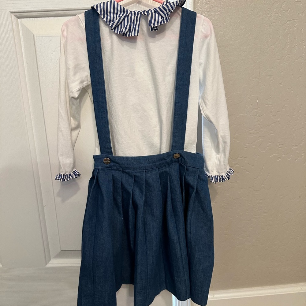 Jacadi Denim Blue and White Outfit For Girls
